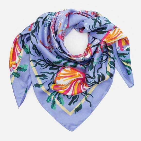 ZARA SATIN EFFECT PRINTED HANDKERCHIEF - Picture 1 of 4